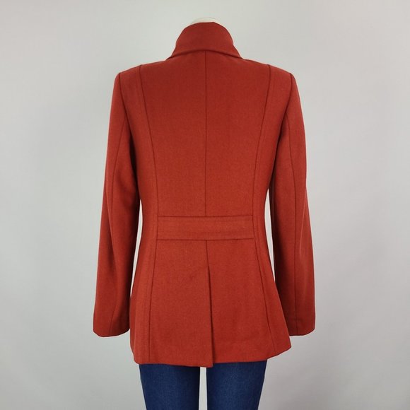 Bob Timberlake Size M Wool Rust Colored Double Breasted Pea Coat - Picture 7 of 16